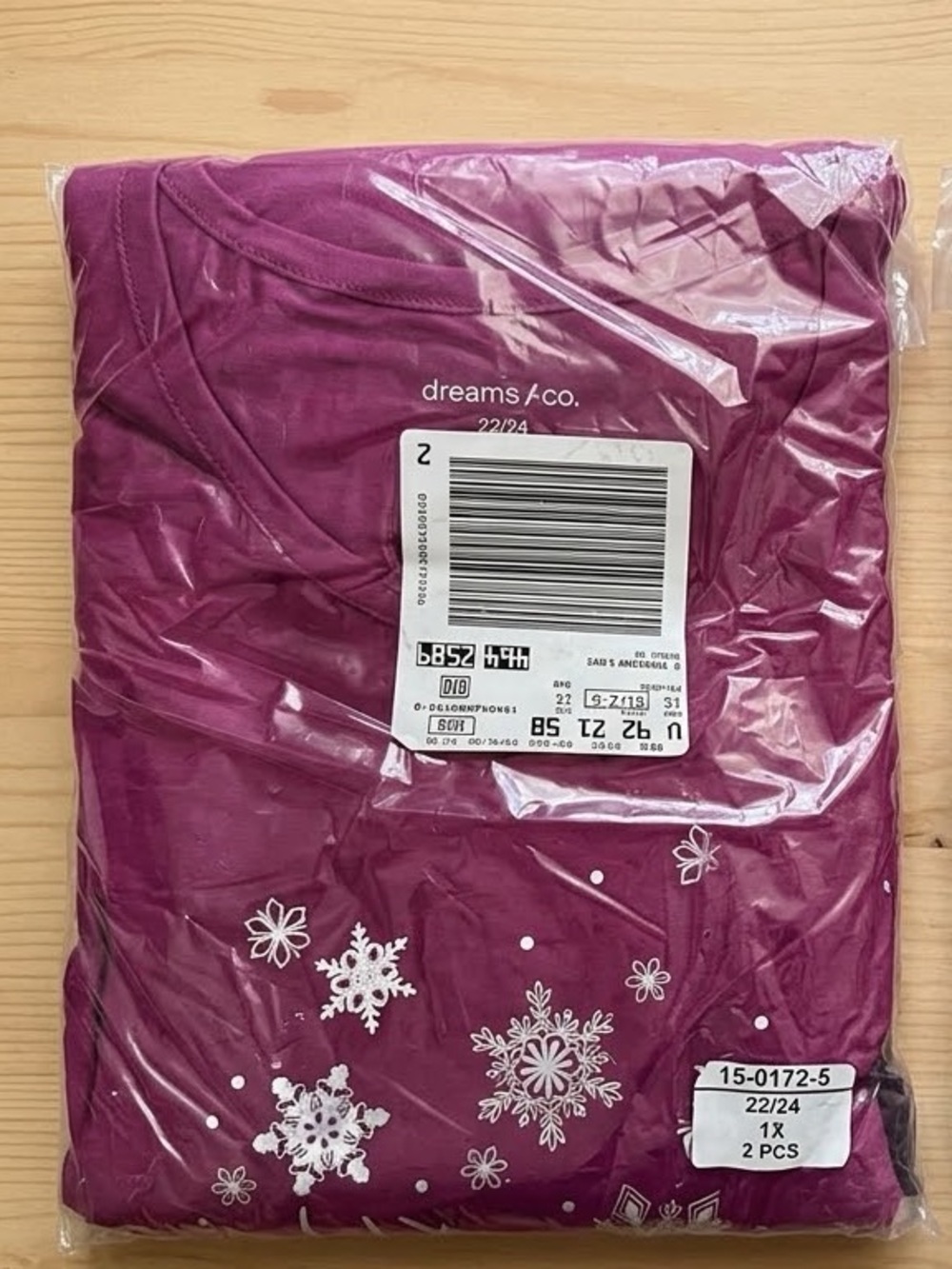 Dreams & Co. Snowflake Pajama Set 1X NWT 2 Piece Winter Loungewear